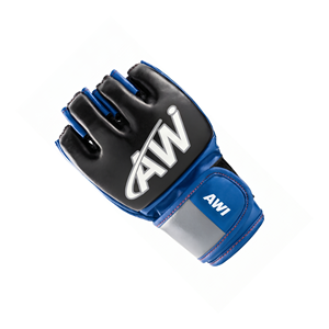 Gants de MMA en cuir Aw, demi-doigts, bleus, avec fermeture Velcro, pour arts martiaux adultes - Product Image 2