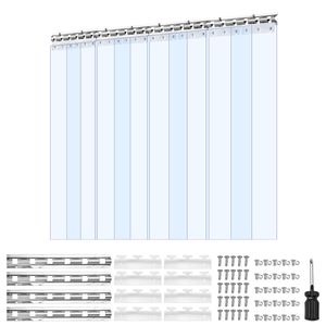 Tenda a Strisce in PVC Trasparente per Celle Frigorifere, 84 Altezza x 48 Larghezza x 0,08 Spessore, 8 Pezzi, Isolamento Termico per Congelatori e Refrigeratori - Product Image 1