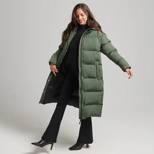 Veste longue matelassée pour femme de qualité supérieure, résistante à l'eau, rembourrage en polyester, veste à capuche chaude - Product Image 4