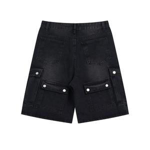Shorts en jean pour hommes, classiques, en denim, décontractés, pour l'été, coupe décontractée, confortables, streetwear, bas de tenue tendance - Product Image 1