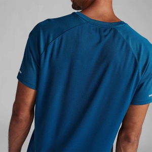 Camiseta Deportiva de Manga Corta para Hombre, Azul, de Secado Rápido, Corte Regular, Cuello Redondo, Estilo Jersey - Product Image 3