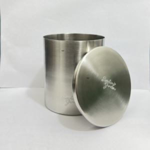 Wholesale Modern Luxury Large 16 oz Unique <b>Empty</b> Christmas Candle <b>Jars</b> Lid Brushed Finish Custom Logo Handmade Durable Brass - Product Image 1