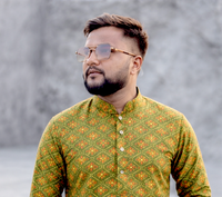Kurta à imprimé floral pour homme, haut long boutonné en coton, vêtements indiens et pakistanais, tenue décontractée pour les voyages