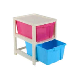 2 Layer Floating Sliding Plastic Storage Cabinet Compact Drawer <b>Unit</b> for Home Organization Versatile Small <b>Desktop</b> <b>Shelving</b> - Product Image 1