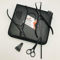 Pince à micro-perles professionnelle noire mate en acier inoxydable de qualité chirurgicale, outil multi-usages pour extensions capillaires