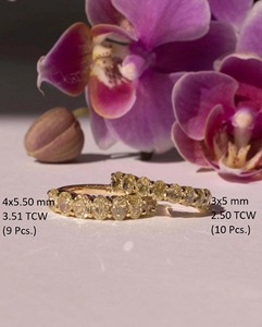 Yellow Moissanite <b>Diamond</b> <b>Ring</b> 2.5CT Oval Cut 14k Solid Yellow Gold Half Eternity Wedding Band Stackable Matching <b>Ring</b> - Product Image 5