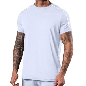 Camiseta Deportiva de Cuello Redondo para Hombre, 180g, 100% Algodón, Ecológica, Transpirable, de Color Sólido, Talla Grande - Product Image 1