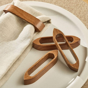 Elegant Round Shape Wood Napkin Ring Exclusive Quality Silver & Golden Color <b>Tissue</b> Ring - Product Image 5