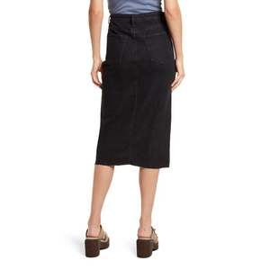 Falda vaquera maxi de algodón premium azul para mujer, de cintura alta, informal, larga, de mezclilla gruesa, a la moda para verano - Product Image 2