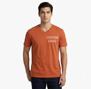 Camisetas con Cuello en V, Estilo Vintage, de Alta Calidad, Lavado Ácido, Tallas Grandes, 100% Algodón, para Hombre, con Impresión Gráfica DTG - Product Image 1