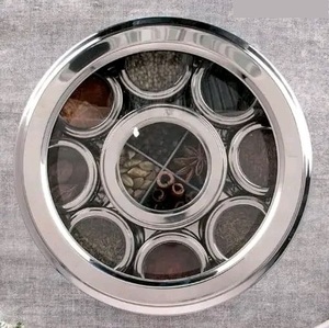 Trending 9 Compartment Stainless Steel Masala Dabba Kitchen Storage Essential Stainless Steel Square Shape 9 In 1 Spice <b>Box</b> - Product Image 2