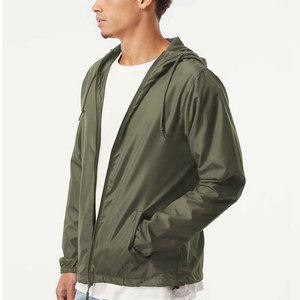 Veste coupe-vent à capuche pour homme, légère, respirante, zippée, imperméable, pour la course à pied et les activités de plein air - Product Image 2