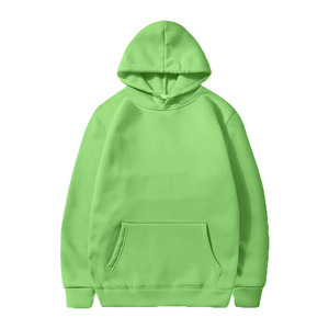 Sweat-shirt à capuche vert pour homme, coupe classique, en molleton de coton, pull décontracté avec poche avant, couleur unie, sweat-shirt tricoté - Product Image 1