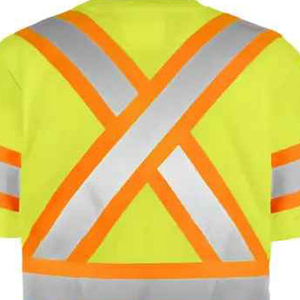 Vêtements de travail de sécurité à manches courtes, haute visibilité, imperméables, avec logo personnalisé imprimé, réfléchissants, pour hommes, conforme à la norme ANSI Classe 1, vente en gros - Product Image 6