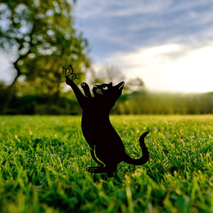 CIFbuy Scultura Minimalista Gatto in Ferro Nero per Esterni Giardino Patio Prato Decorazione TikTok per Servizio Ritiro Temu - Product Image 1