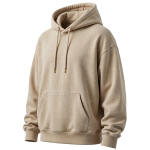 Sudadera con Capucha para Hombre, Corte Regular, Color Beige, 100% Algodón Felpa, Diseño Casual con Bolsillos, Transpirable, para Invierno - Product Image 3