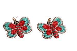 Pendiente de mariposa multicolor de moda en el último bordado de cuentas hecho a mano para un hermoso diseño de moda para mujeres y niñas - Product Image 2