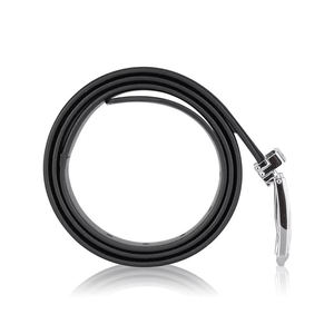 Ceinture pour homme en cuir de vachette avec boucle en acier et sangle en polyester tressée, style décontracté, vente en gros - Product Image 4