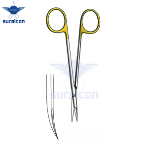 Knapp Scissors <b>12</b> cm (4-3/4 Inch) Curved Sharp TC Gold Tungsten Carbide Surgical Scissors Stainless Steel Precision Operating - Product Image 5