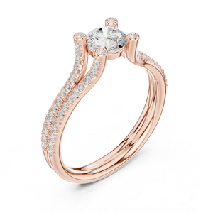 แหวนเพชรทรงกลมทองคำขาว 14K เพชรเพาะเลี้ยงสำหรับผู้หญิง แหวนสำหรับงานปาร์ตี้ เพชรเพาะเลี้ยงใหม่ - Product Image 4