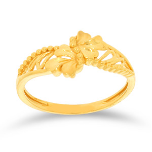 Superbe Bague Quotidienne en Or – Bague de Luxe Fleurie pour Femme – Magnifique Motif Floral à Pétales et Feuilles – Élégance et Précision - Product Image 1