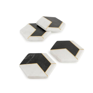 Juego de Posavasos Hexagonales Modernos de Mármol, Ecológicos, Duraderos, Lavables, de Piedra Natural India para Comedor - Product Image 1