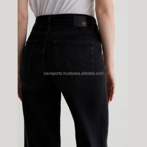 กางเกงยีนส์ขาบานเอวสูงทรงหลวมสำหรับผู้หญิงกางเกงยีนส์แฟชั่นสไตล์วินเทจยีนส์สตรีทสวมใส่สบาย - Product Image 4