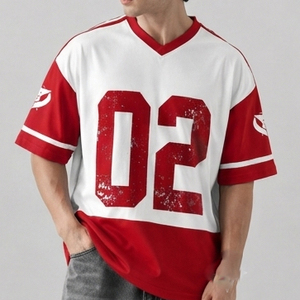 Men Oversize Baseball Jersey <b>Drop</b> Shoulder Baseball Jerseys V-Neck Sublimation Men Mesh Baseball Jersey Quick Dry Football Mesh - Product Image 3