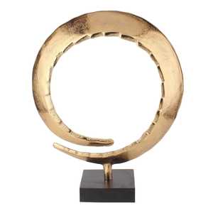 L 29 x B 11 x H 36 cm Plated Circular Sculpture Handmade Artistic Tabletop Decor Contemporary Design Single Piece - Product Image 1