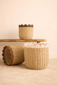 Cesta Decorativa de Papel Ecológica, Tejida a Mano, para Decoración del Hogar, Cesta de Papel Sostenible - Product Image 3