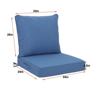 Juego de cojines para muebles de patio exterior, color azul marino, 24x24 pulgadas, juego de cojines para asiento profundo, fundas extraíbles impermeables resistentes a la decoloración - Product Image 5