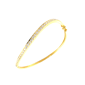 Pulsera de Plata de Ley Chapada en Oro con Circonitas para Mujer, Precio al por Mayor, para Compromiso, Boda, Fiesta - Product Image 1