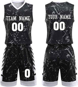 Dernier design, tenue d'équipe taille adulte, uniforme de basketball unisexe, services OEM, impression par sublimation personnalisée, vêtements de sport grande taille - Product Image 6