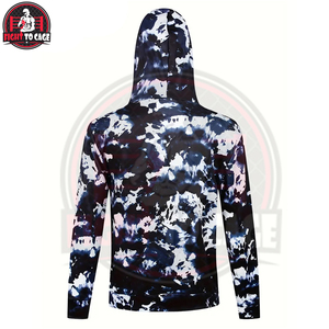Sudadera con Capucha Casual de Alta Calidad con Estampado Tie Dye en Blanco y Negro, Modelo 2026, con Bolsillo y Logotipo Personalizado por Sublimación para Hombre - Product Image 2