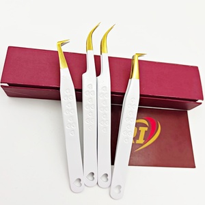 Pince à épiler professionnelle de précision pour extensions de cils, en acier inoxydable anti-magnétique, à pointe isolante à 90 degrés pour isolation des cils. - Product Image 4