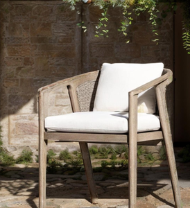 Luxury Nordic Design Outdoor Patio Furniture Solid Teak Wood Armchair Rope Woven Backrest Anti-corrosion <b>Waterproof</b> Garden - Product Image 2