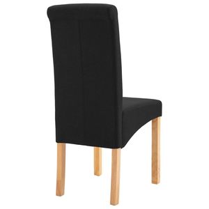 Ensemble de 2 chaises de salle à manger en tissu noir avec design ergonomique standard en bois - Product Image 6