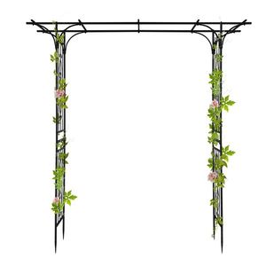 Arco in Ferro Nero 206*41*216cm con Tubo da 16mm e Parte Superiore Piatta per Pergola, Gazebo e Padiglione - Product Image 2