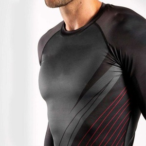Professional <b>Men's</b> Long Sleeve <b>Compression</b> Rashguard <b>Shirt</b> Custom Logo Quick Dry Anti-Bacterial Spandex/Polyester MMA Rash Guard - Product Image 2
