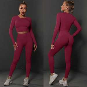 Leggings de sport taille haute sans coutures pour femmes, effet froncé aux fesses, respirants et légers en Spandex/Nylon, personnalisables - Product Image 2