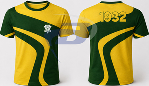 T-shirt à manches courtes pour homme Chi Eta Phi Sorority, imprimé géométrique vert et jaune, coupe classique, 100% coton respirant, t-shirt pour femme - Product Image 2