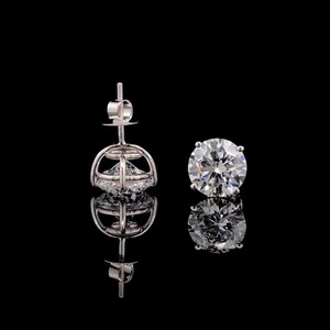 Pendientes de Oro de 14K con Diamante Cultivado en Laboratorio, Certificados por IGI, 2 Ct, Regalo de Aniversario de Bodas para Mujer - Product Image 2