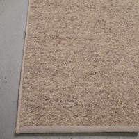 Tapis artisanal en laine abstrait moderne beige naturel à boucles, tissé à la main, doux, durable, antibactérien, écologique, antidérapant