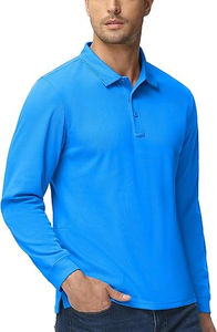 Camisas Polo Tácticas de Manga Larga para Hombre, de Secado Rápido, Antiarrugas, de Alto Rendimiento, con 3 Botones, Diseño Sólido, Tejido 100% - Product Image 4
