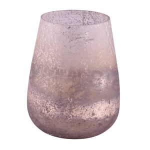 Portavelas cilíndrico de vidrio Portavelas ligero de acero inoxidable T-Light Portavelas de metal - Product Image 1