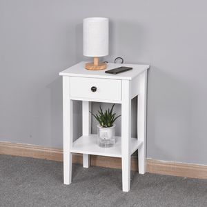 Comodino in Legno con Cassetto per Camera da Letto, Bagno o Soggiorno - Product Image 1