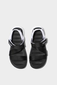 Sandalias de Secado Rápido y Ligeras con Tiras Cruzadas, Punta Abierta y Correa de Talón Extraíble, Color Negro y Blanco, Estilo Casual, Degradado de Dos Tonos - Product Image 5