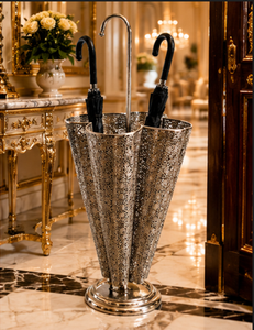 Classic Antique Brass Umbrella Stand One-Sided Capacity Metal Handicraft Frame Structure Hotel Lobby Decoration - Product Image 2