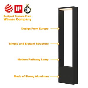 Luci LED da Esterno per Sentieri dal Design Moderno, Illuminazione Nera per Giardino e Paesaggio 17510-800 - Product Image 3