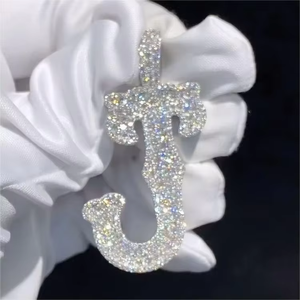 VVS Moissanite Custom Name Latter <b>Pendant</b> HipHop <b>Pendant</b> Iced Out 925 <b>Silver</b> <b>Pendant</b> Personalized <b>Initial</b> Latter <b>Pendant</b> For Her - Product Image 6